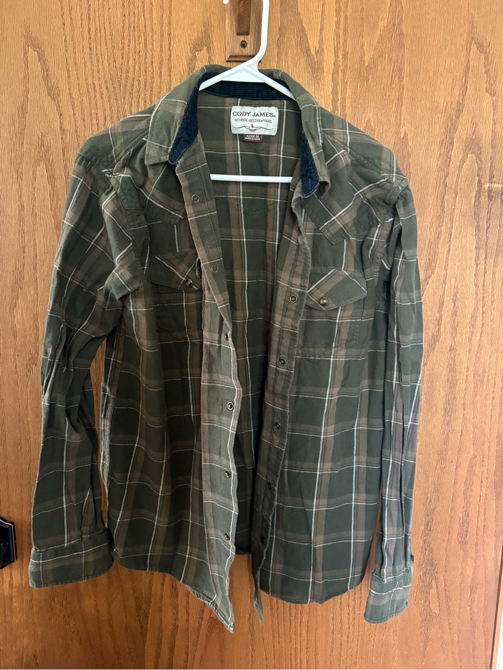 Cody James Olive Plaid Long‑Sleeve Button‑Down Shirt